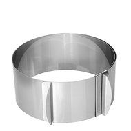 SUNLIGHTAM Stainless Steel Adjustable Size Mousse Cake Ring Mold Layer Slicer Cutter Retractable Baking Tool (...