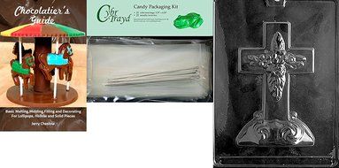 Cybrtrayd R025 Large Cross with Base Chocolate Candy Mold with Exclusive Cybrtrayd Copyrighted Chocolate Molding... N4