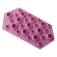 DDLBiz Diamond Mold Ice Cube Tray 27 Cavities Crystal Silicone Ice Mold Candy (Pink) N4
