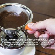 Aohang Stainless Steel Paperless Reusable Pour Over Coffee Filter Funnel Cone Dripper for Home Office N4