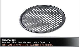 12&quot; Round Pizza Crisper Seamless Rim Non-stick Mesh Hole Pizza Screen Baking Tray N3