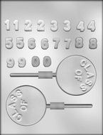 CK Products 2-3/4-Inch "Class Of" Sucker with Numbers Chocolate Mold