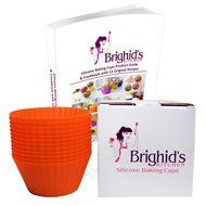 Brighid's Kitchen Green Reusable Silicone Baking Cups / Muffin Cups with eBook Cookbook and Product Guide, Set... N9