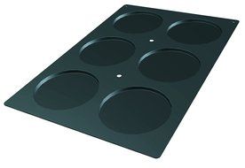 Lekue Professional Baking 6 Cavities Disc Mold, 23.6&quot; x 15.7&quot;, Black