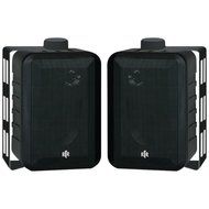 BIC America RTRV44-2 3-Way Speakers Pair Indoor/Outdoor Black RtR Series Consumer Electronics