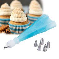 iColor 8 in 1 Cake Decorating Set Cake DIY Decorating Pastry Tips Tool Set Cream Cookies Silicone Reusable Icing... N5