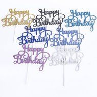 Gaosaili Happy Birthday Cake Topper Decoration Black N2