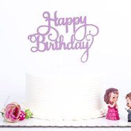 Gaosaili Happy Birthday Cake Topper Decoration Black N3