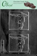 Cybrtrayd S013 Female Gymnast Chocolate Candy Mold with Exclusive Cybrtrayd Copyrighted Chocolate Molding Instructions