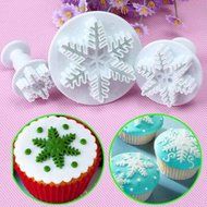 TXIN Fashion Useful Snowflake Mould Fondant Cake Decorating Sugar Craft Cutter Plunger Mold