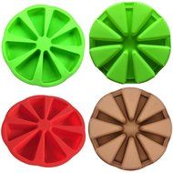 SHZONS 8 Triangle Cavity Silicone Portion Cake Mold Scottish Scone &amp; Cornbread Pan Slices Pastry Pan Pizza Slices... N2