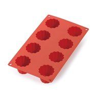 Lekue 8 Cavities Cannele Bordelais Multi Cavity Baking Mold, Red