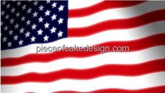 1/4 Sheet ~ American Flag Waving Country Flag Birthday ~ Edible Image Cake/Cupcake Topper!!!