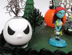 Nightmare Before Christmas 17 Piece Birthday Cake Topper Set Featuring 2&quot; to 3&quot; Cake Topper Figures of Lock, Shock... N6