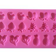 FLY 3D Silicone Apple Strawberry and Other Fruit Shape Fondant Cake Mold,Pink N4