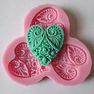 Y&amp;XL&amp;H Three Heart Flower Shaped Baking Fondant Cake Chocolate Candy Mold,L11cmW10cmH1cm