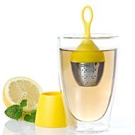 AdHoc Floating Tea Egg, Infuser with Stand, Ready to Use, Stainless Steel / Nylon Red, 13 cm, TE09 N5