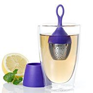 AdHoc Floating Tea Egg, Infuser with Stand, Ready to Use, Stainless Steel / Nylon Red, 13 cm, TE09 N6