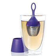 AdHoc Floating Tea Egg, Infuser with Stand, Ready to Use, Stainless Steel / Nylon Red, 13 cm, TE09 N7