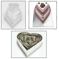 4 Tier Heart Multilayer Wedding Birthday Anniversary Baking Cake Tins Cake Pans 6&quot; 8&quot; 10&quot; 12&quot; - EUROTINS N2
