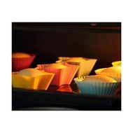 Sher 5PCS Bakeware Silicone Round Baking Molds Muffin Cup Color Random N4