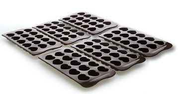 Bekith Heart Shaped Silicone Mold for Chocolate, Jelly and Candy - 15-piece Per Mold (Set of 6)