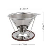 Nicelucky Pour Over Coffee Dripper, Stainless Steel Coffee Maker with Mesh Bottom - Drip Coffee Cone & Brewer... N5