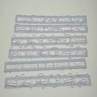 Y&amp;XL&amp;H Number And Letter Shape Frill Cutter Embossing Gum Paste Mold Set Of 6 Pieces