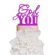 Sugar Yeti Brand Made in USA Cake Toppers God Gave Me You Wedding Cake Toppers Wedding Decoration Acrylic Cake... N55