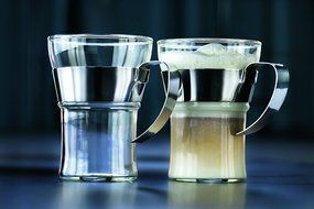 Bodum 4552-16 Assam 2 Piece Small Tea Glass with Steel Handle, 10 oz, Chrome N5