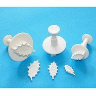 Sher FOUR-C Holly Leaf Cake Decorating Plunger Cutters, Sugarcraft Plunger Cutters,Cake Decoration Tools,3pcs/Set