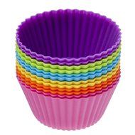 Popular Elements Silicone Baking Cups / Set of 12 Cupcake Liners Dynamic Colors Muffin Molds.