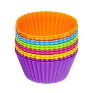 Popular Elements Silicone Baking Cups / Set of 12 Cupcake Liners Dynamic Colors Muffin Molds. N2