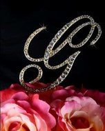 Unik Occasions Victorian Crystal Rhinestone Wedding Cake Topper, Large, Letter G, Gold