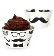 Mustache Party Supplies - Cupcake Wrappers (12)