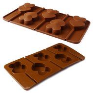 Home.lolo Double Hearts Lollipop Silicone Mold 5 Cavity Chocolate Cake Pan DIY SCM01A-02