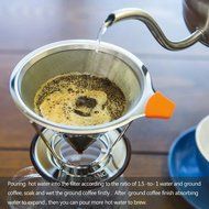 Aohang Stainless Steel Paperless Reusable Pour Over Coffee Filter Funnel Cone Dripper for Home Office N5