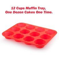 Samuelwrold Silicone Nonstick 12 Cups Muffin Pan/ Cupcake tray/ Cake Baking Mold BPA Free- Easy Clean Dishwasher...
