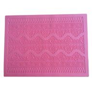 FLY Cake Mold Big Flower Pattern Silicone Fondant Lace Embossed Mold,Pink