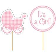 It&#039;s a Girl Gingham Picks 12 Per Pack