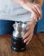 Manual Coffee Grinder by Sky Solutions - Ceramic Conical Burr Coffee Grinder. Midnight Black, made with Stainless... N4