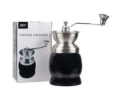 Manual Coffee Grinder by Sky Solutions - Ceramic Conical Burr Coffee Grinder. Midnight Black, made with Stainless... N6