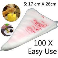 MENGCORE 100 PCS Small Size Disposable Piping Bag Icing Fondant Cake Cream Decorating Pastry Tip Tool N2