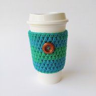 Reusable Travel Cup Sleeve Blue Green N3