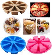SHZONS 8 Triangle Cavity Silicone Portion Cake Mold Scottish Scone &amp; Cornbread Pan Slices Pastry Pan Pizza Slices... N4