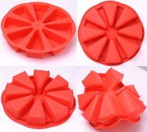 SHZONS 8 Triangle Cavity Silicone Portion Cake Mold Scottish Scone &amp; Cornbread Pan Slices Pastry Pan Pizza Slices... N5