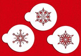 Designer Stencils C277 Crystal Snowflakes Cookie Stencils, Small, Beige/Semi-Transparent
