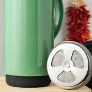 Ceramic French Press Coffee Press + Bonus Wooden Spoon (Carrot, 32 oz) N2