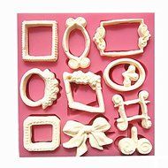 Sher European Style Small Retro Frame Fondant Cake Molds Decoration Chocolate Mould For The Kitchen Baking For...
