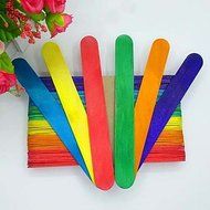 Y&amp;XL&amp;H Ice Cream Hand Crafts Art Lolly Pack Wooden Colorful Ice Lolly Cream Sticks Lollipop Popsicle,Set of 50 N4